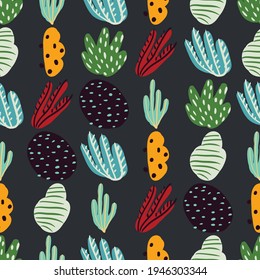 Bright underwater seamless pattern with beautiful corals.