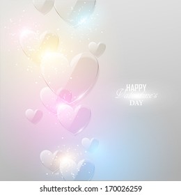 Bright Valentine`s day background 