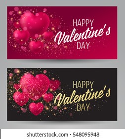 Bright Valentine's day background. Vector card.