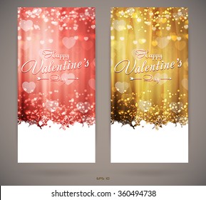 Bright Valentines day invitation cards