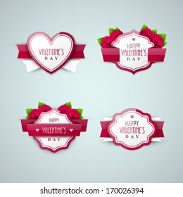 Bright Valentine`s day labels