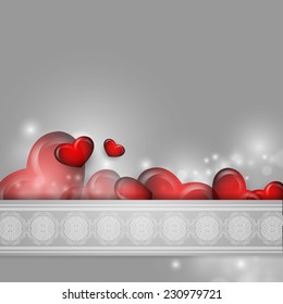bright Valentine's Day vector background with hearts. Eps10