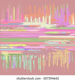 Bright varicolored background with paint flows and wooden texture. Card template for postcard, invitations, scrap booking, calendars, printed, textiles, wrapping, website etc. Vector illustration.