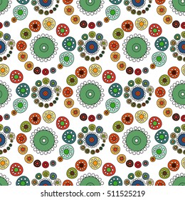 Bright Varicolored seamless pattern white background. 