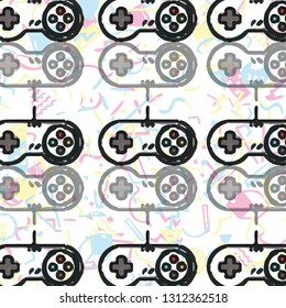 Bright vector 80's. pattern Background. geometric shapes.