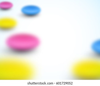 Bright vector abstract background for business presentation with blurred round pills or candies.