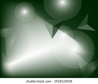 Brillante. Fondo abstracto vectorial. Gradiente verde con patrón geométrico. Triángulos de diferentes tamaños sobre un fondo verde con iluminación. Fondo para su diseño.