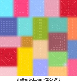 Bright vector abstract background on the subject of patchwork