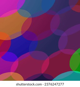 Bright vector abstract pattern in the form of ovals on a multi-colored background