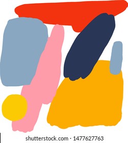 Bright vector abstraction with colorful shapes on white background