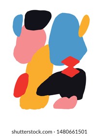 Bright vector abstraction. Composition with colorful geometric shapes