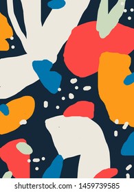 Bright vector abstraction with different shapes, splashes and dots