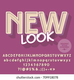Alfabeto vector brillante. Tipo de letra gráfico. Texto Nuevo aspecto.