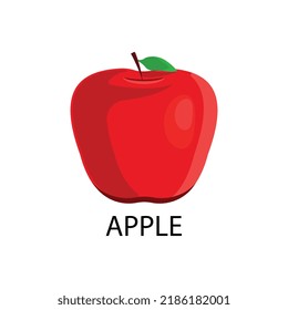 Bright vector of apple. fresh cartoon apple on a white background.
