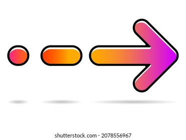 bright, vector arrow, directions, for web design, decor and graphic elements