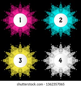 Bright Vector Background. Abstract Cartoon Templates. Geometric Stars with Number.