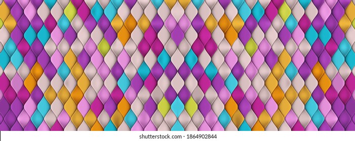 Bright Vector Background with Colorful Cells. Vibrant Pattern for Party, Carnival or Advertisement Banners. Random Colored Tiles