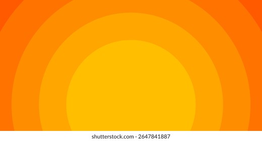Bright vector background with concentric circles in yellow to orange gradient, radiating from the center like a sunburst for a warm, energetic, and eye-catching effect.