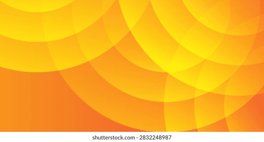 Bright vector background with concentric circles in yellow to orange effect