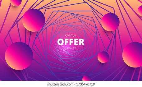 bright vector background with geometric abstraction