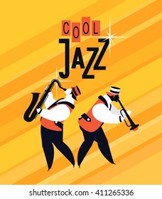 bright vector background with a jazz musician playing the saxophone