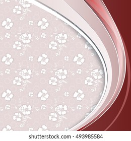 Bright vector background over seamless floral pattern. Wavy lines, elements for design. Vector elements for presentations, brochures, annual reports. Eps10