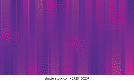Bright vector background with space for text. Futuristic style, nanotechnology. Glowing round dots on a striped background. Neon effect.