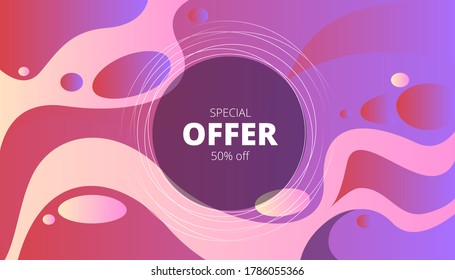 bright vector banner with wavy lines and the inscription special offer