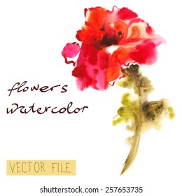 Bright vector bouquet from water color flowers. An album "vector bouquets by holidays from the picturesque drawn flowers."