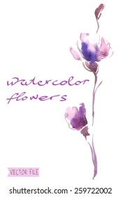 Bright vector bouquet from water color flowers. An album "vector bouquets by holidays from the picturesque drawn flowers." 