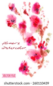 Bright vector bouquet from water color flowers. An album "vector bouquets by holidays from the picturesque drawn flowers."