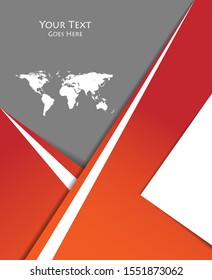 bright vector business template design. Company identity with world map and geometric elements. Annual reports, brochures, booklets template. Eps10