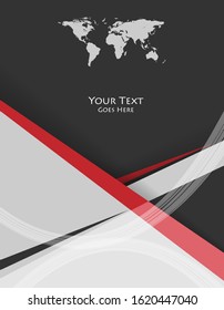 bright vector business template design. Company identity with world map and geometric elements. Annual reports, brochures, booklets template. Eps10