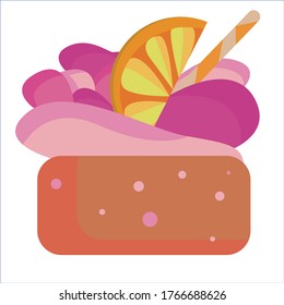 Bright vector cake. Stay home and start cooking deliciuos desserts. Made with love.