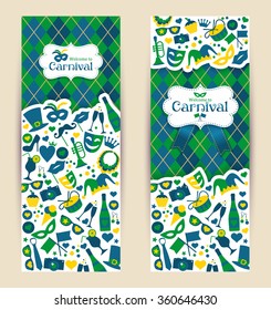 Bright vector carnival banners and sign Welcome to Carnival