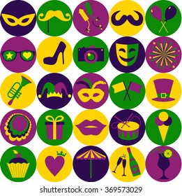 Bright vector carnival icons.