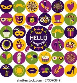 Bright vector carnival icons.