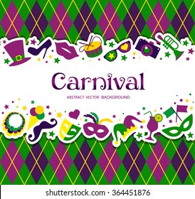 Bright vector carnival icons and sign Carnival