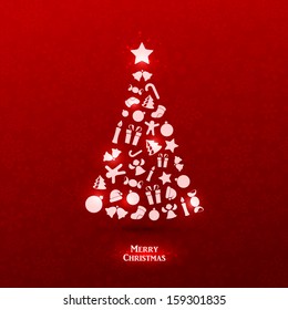 Bright vector christmas greeting card