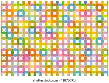 Bright Vector Circles background.Colorful Retro Wallpaper with Pastel Circle Shapes isolated on White Background.