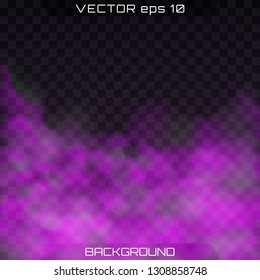 Bright vector cloudiness, mist or smog background. Realistic colorful smoke effect for decoration. Isolated transparent special effect.