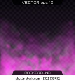 Bright vector cloudiness, mist or smog background. Realistic colorful smoke effect for decoration. Isolated transparent special effect.