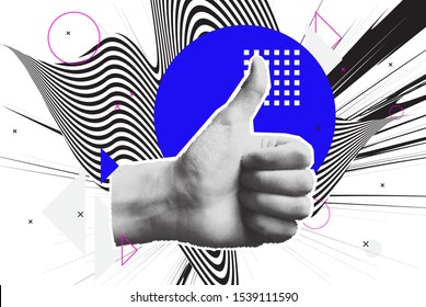 Bright vector collage of universal graphic Elements, Geometric Shapes, Dotted Halftone Objects for your design