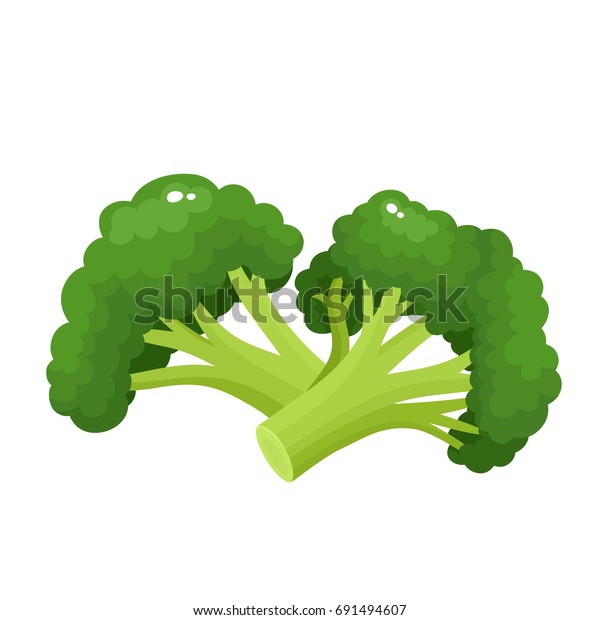 カラフルなブロッコリー の明るいベクター画像コレクション 白い背景に新鮮な漫画の異なる野菜 雑誌 本 ポスター カード メニューカバー ウェブページに使用 のベクター画像素材 ロイヤリティフリー