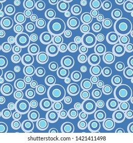 Bright vector colorful bubbles on colored background. Abstract geometric seamless pattern for textile, wrapping paper, prints, fabric, wallpaper, web etc.