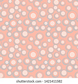 Bright vector colorful bubbles on colored background. Abstract geometric seamless pattern for textile, wrapping paper, prints, fabric, wallpaper, web etc.