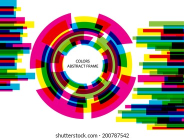 bright vector colorful circles frame