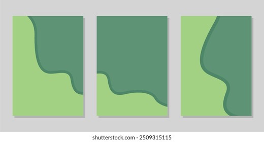 Bright vector colorful curved shape background bundle set for poster or flyer cover design
