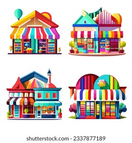 Iconos de almacenamiento de colores vivos vectoriales en fondo blanco. Almacenar imágenes vectoriales e ilustraciones