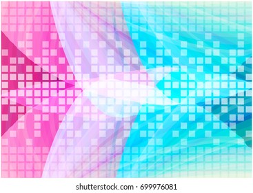 bright vector concept with mosaic tiles on flowing colorful background